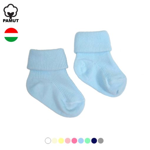 (13-14 méret) Pamut visszahajtott baba bokazokni 