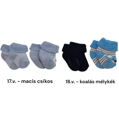 2 (!) pár (13-14 méret-újszülött) PLÜSS pamut újszülött bokazokni  -> UTOLSÓ PÁRAK!!