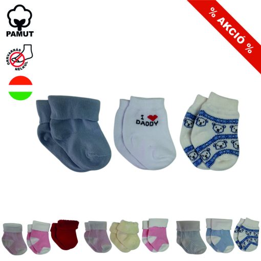 3 (!) pár (13-14 méret) vidám mintás pamut bokazokni -> AMÍG A KÉSZLET TART!!