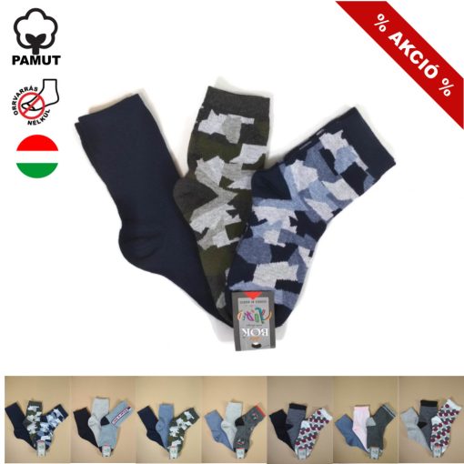 3 (!) pár (29-31 méret) vidám mintás pamut bokazokni -> AMÍG A KÉSZLET TART!!