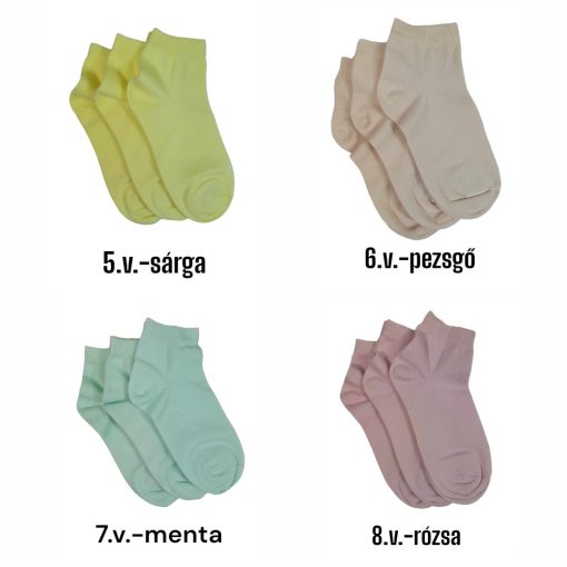 3 (!) pár (35-37 méret) pamut bokazokni -> AMÍG A KÉSZLET TART!!