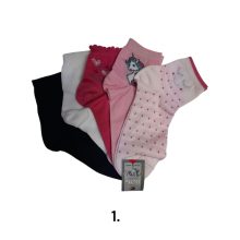 5 (!) pár (38-40 méret) vidám mintás vékony mercerezett pamut bokazokni -> AMÍG A KÉSZLET TART!!