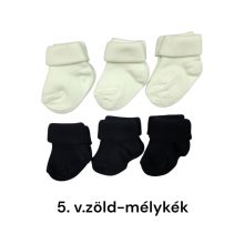 6 (!) pár (13-14 méret) pamut visszahajtott baba bokazokni ajándékcsomag 