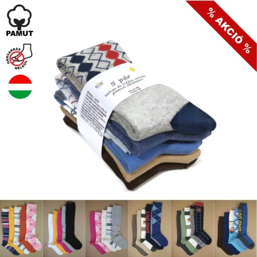 5 (!) pár (32-34 méret) pamut térdzokni -> AMÍG A KÉSZLET TART!!
