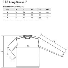 Férfi hosszúujjú póló - LONG SLEEVE A112 (3XL-es méret) -> UTOLSÓ DARAB!!