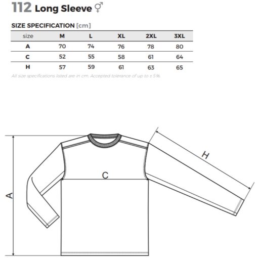 Férfi hosszúujjú póló - LONG SLEEVE A112 (3XL-es méret) -> UTOLSÓ DARAB!!