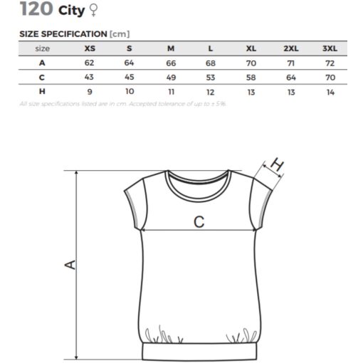(S-es méret) Női póló - CITY A120 -> UTOLSÓ DARABOK!!