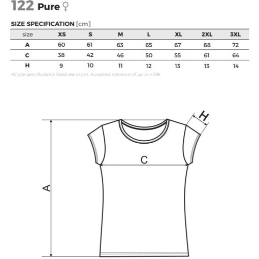 Női póló - PURE A122 (XS -> 2XL-es méret)