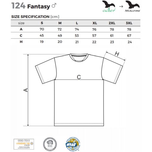 Férfi sportpóló - FANTASY A124 (S -> 3XL méret)