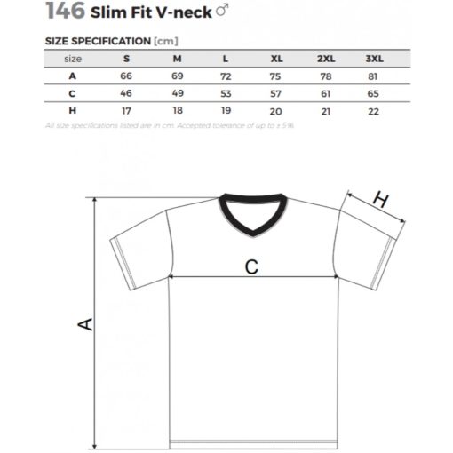 Férfi póló - SLIM FIT V-NECK A146 (XL-es méret) -> AMÍG A KÉSZLET TART!!