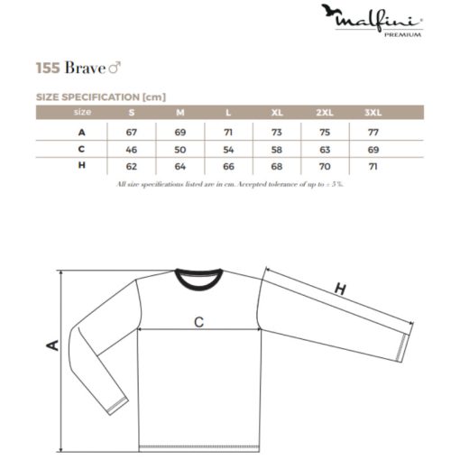 Férfi hosszúujjú póló - BRAVE LS A155 (S -> 3XL-es méret)