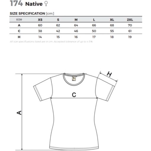 Női póló - NATIVE A174 (XS -> 2XL-es méret)