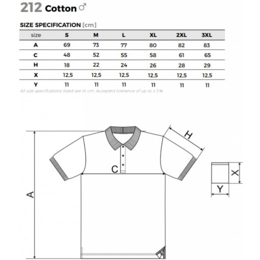 Férfi póló - COTTON A212 (S -> 3XL-es méret)