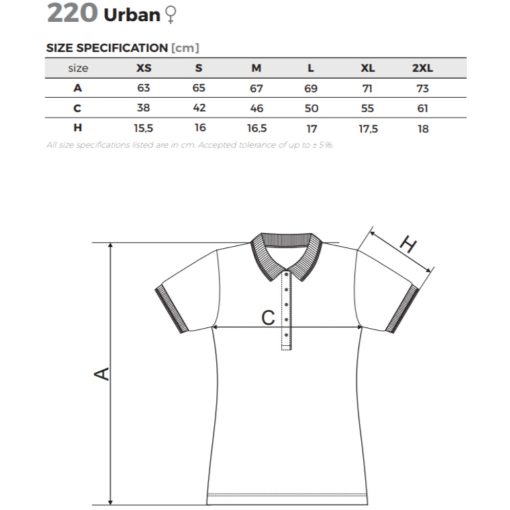 Női póló - URBAN A220 (S-es méret) -> UTOLSÓ DARAB!!