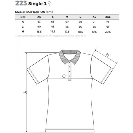 Női póló - SINGLE J. A223 (XS -> 2XL-es méret)