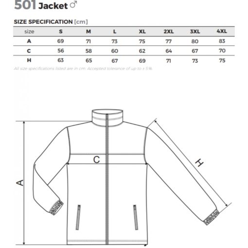 Férfi polár - JACKET A501 (3XL -> 4XL-es méret)