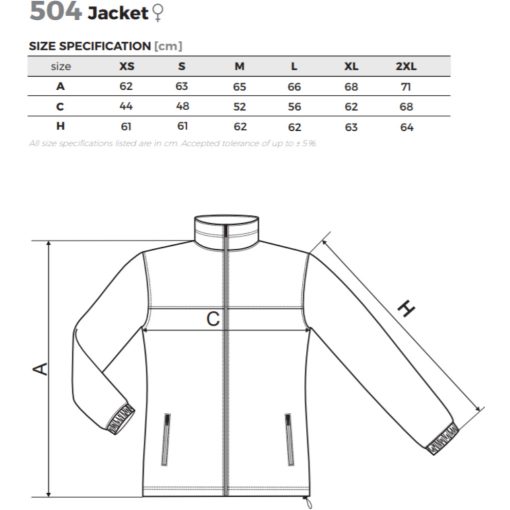 Női polár - JACKET A504 (XS -> 2XL-es méret)