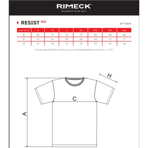 Férfi póló - RESIST AR01 (3XL -> 4XL-es méret)