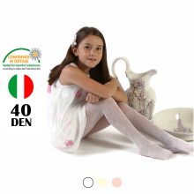 (4->10 éves) MAFALDA gyermek virágmintás harisnya (40 DEN)
