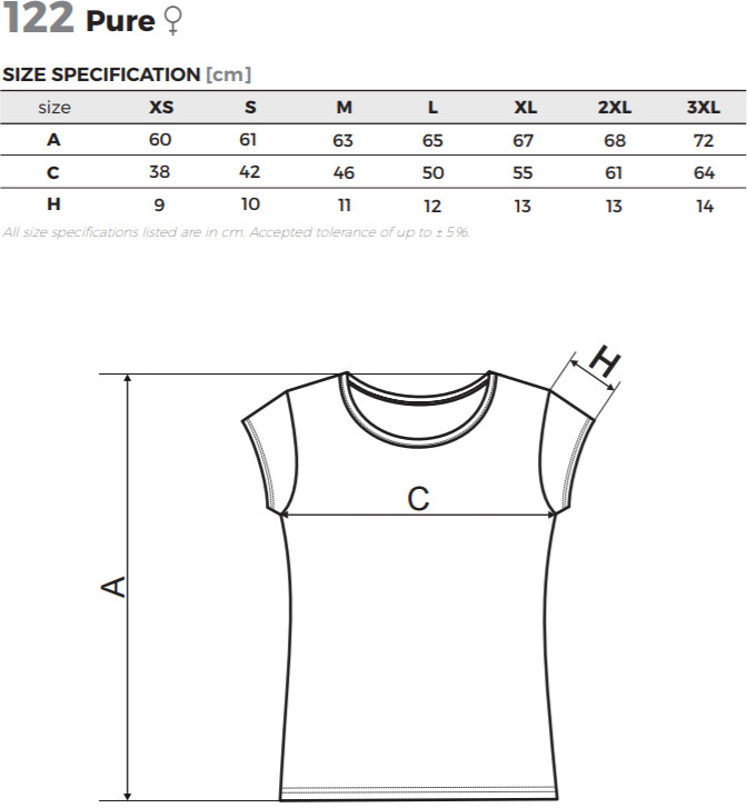 Női terepmintás póló - PURE AC22 (XS -> 2XL-es méret)
